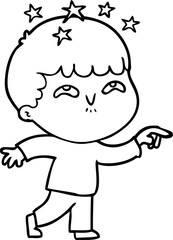 cartoon amazed boy