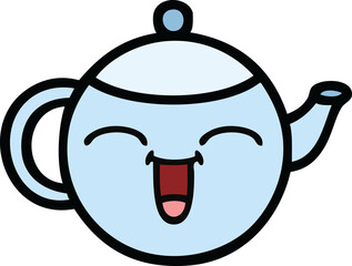 cute cartoon of a happy teapot