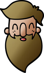 cartoon doodle man with beard