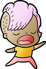 Obraz premium cartoon cool hipster girl talking