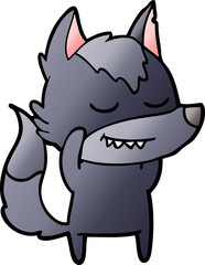 friendly cartoon wolf