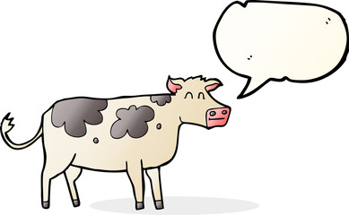freehand drawn speech bubble cartoon cow