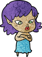 pretty cartoon elf girl