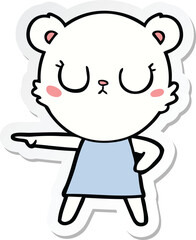 sticker of a polar bear cartoon