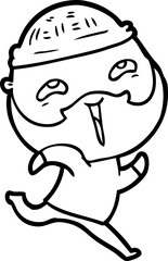 cartoon happy bearded man