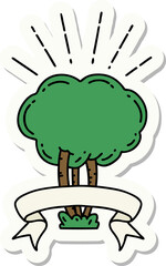 sticker of a tattoo style tree