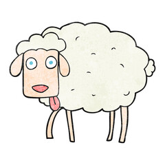 freehand textured cartoon sheep