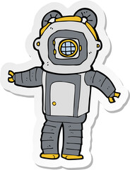 sticker of a cartoon deep sea diver
