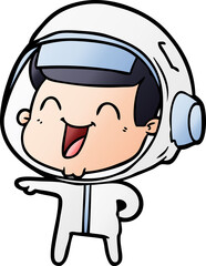 Obraz premium happy cartoon astronaut
