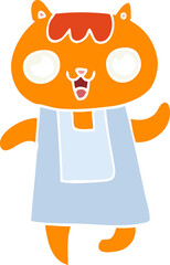 flat color style cartoon cat