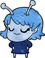 smiling alien girl cartoon