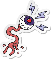 sticker of a cartoon gross electric halloween eyeball