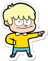 Obraz premium sticker of a happy cartoon man