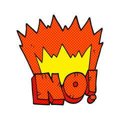 freehand drawn comic book style cartoon NO! shout