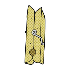 freehand drawn cartoon wooden peg