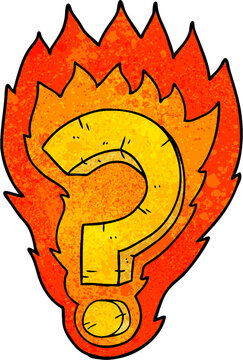cartoon flaming question mark
