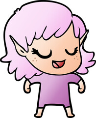 happy cartoon elf girl