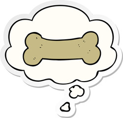 cartoon illustration drawing with thought bubble as a printed sticker