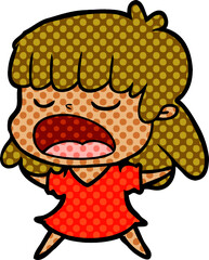 cartoon woman talking loudly