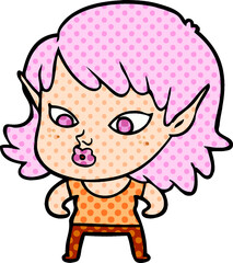 pretty cartoon elf girl