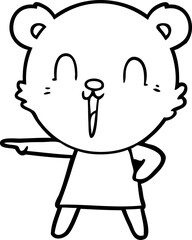 happy cartoon bear pointing