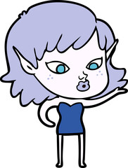 pretty cartoon elf girl