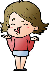 Obraz premium cartoon girl pulling face