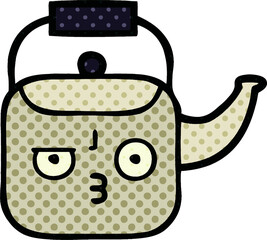 comic book style cartoon of a kettle