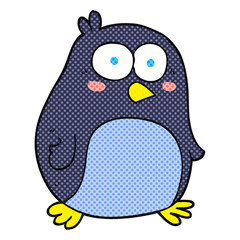 freehand drawn cartoon penguin