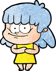 cartoon smiling woman