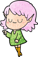 happy cartoon elf girl