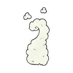 freehand textured cartoon puff of smoke