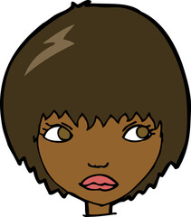 cartoon unhappy girl