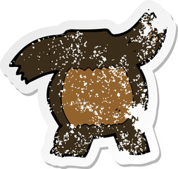 retro distressed sticker of a cartoon black bear body