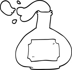 line drawing cartoon potion bottle