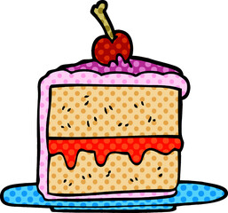 cartoon doodle cake slice