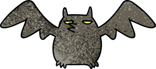 hand drawn textured cartoon doodle of a night bat