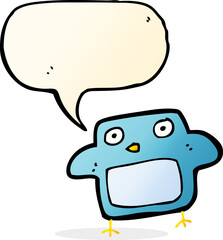 cartoon bird with speech bubble