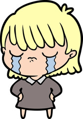 cartoon woman crying