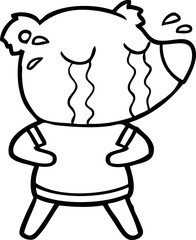 cartoon crying bear