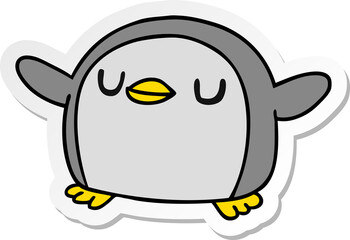 sticker cartoon illustration kawaii of a cute penguin