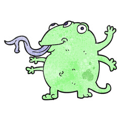 freehand textured cartoon alien