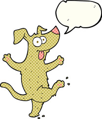 Obraz na płótnie Canvas freehand drawn comic book speech bubble cartoon dancing dog