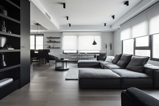 Contemporary decor featuring sleek design and minimalist aesthetics. Generative AI