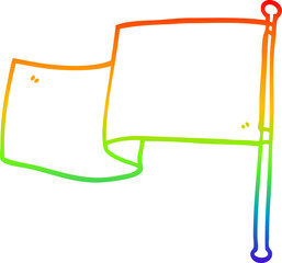 rainbow gradient line drawing of a cartoon red flag