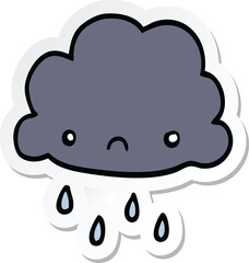 sticker of a cartoon storm cloud