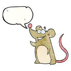 freehand speech bubble textured cartoon mouse
