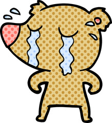 cartoon crying bear