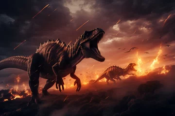 Poster tyrannosaurus dinosaurs 3d render, Generative AI © Nino38