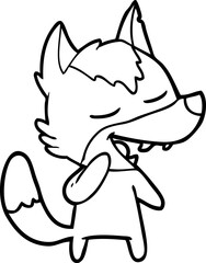 cartoon wolf laughing